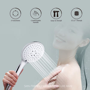 Cabezal de Ducha de Mano ABS Cromado, Nuevo Material, 3 Modos, Lluvia, Masaje, Combo, Panel Grande de 12 cm, Alta Presión, Ducha de Mano para Baño - Product Image 2
