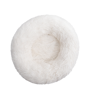 New Arriver Soft Luxus Plüsch rosa grau weiß Haustier Kissen Runde Katze Hunde bett - Product Image 2