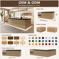 Comptoir de caisse pour café, boulangerie, bar, pâtisserie, boutique de desserts, réception d'hôtel, personnalisation
