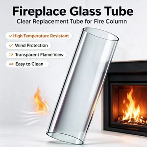 Replacement Quartz Glass <b>Tube</b> Fire Column Pellet Torch 67cm Diameter Heat <b>Resistant</b> Powder Coated Finish Classic Style Wood Fuel - Product Image 2