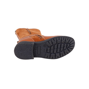 Bottes mi-longues <span class=keywords><strong>marron</strong></span> pour femmes, chaussures plates en cuir PU, cuissardes hautes à la mode pour dames, nouvel arrivage 2022 - Product Image 2