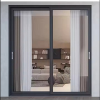 Porte coulissante pliante en aluminium, cadre de haute qualité, porte coulissante en verre en aluminium, porte coulissante fine pour maison