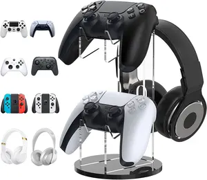 אוניברסלי אקריליק בקר ואוזניות Stand מחזיק עבור Xbox/PS4/PS5/מתג פרו בקר אבזרים