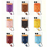 Penyangga Kartu Ponsel Kulit PU Magnetik dengan Slot Kartu Magsafe, Tali Pinggang Elastis untuk iPhone untuk Apple Duo 18 dengan Magnet Kuat