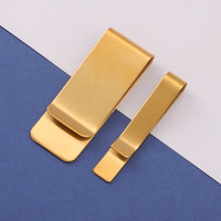 Dompet Klip Uang Logam Berlapis Emas dengan Logo Terukir Khusus, Klip Uang Baja Anti Karat Kosong Buatan China, Tempat Kartu Kredit RFID Unisex
