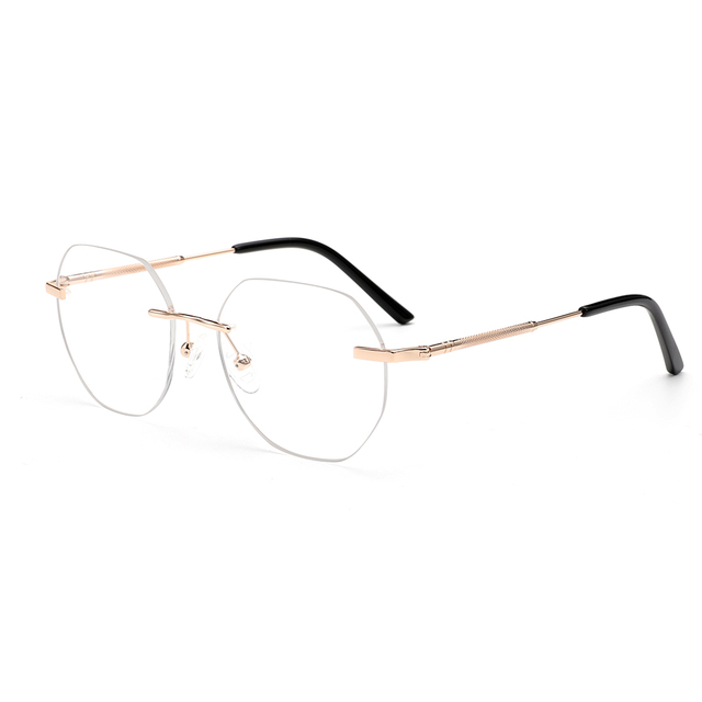 Fashion Accessories Classic Eyewear Transparent Rimless Metal Optical Eyeglasses Frames