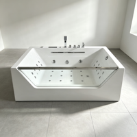 Baignoire Spa Extérieure de Luxe Moderne avec Massage Intelligent, Lumières LED et Jets d'Hydromassage