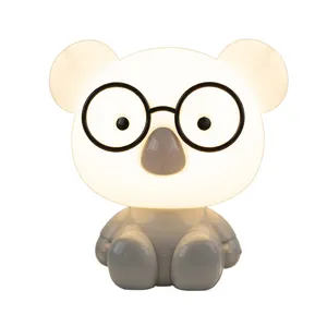 Kids Koala Bear Night Lights for Bedroom Silicone Rechargeable Nursery Animal Night Lights Baby Nursery Light Bedside Lamp