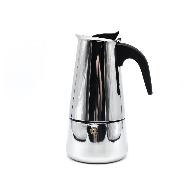 Novo Design Food Grade Metal Fogão Up Aço Inoxidável Espresso Moka ou Moca Coffee Pot