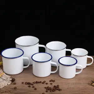 승화 공백 세라믹 사기질 컵 11oz 커피 Enamelware 찻잔 포도 수확 Campfire 강철 금속 사기질 찻잔