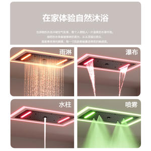 Conjunto de ducha oculto DipsiXidi con agua fría y caliente, pantalla digital inteligente y luz LED con efecto lluvia y masaje para baño - Product Image 2