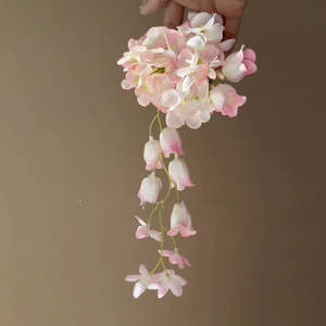 Elegant Pink Flower Tassel Hair Clip Women's Headwear Decorative <b>Accessory</b> for <b>Wedding</b> Style - Product Image 2
