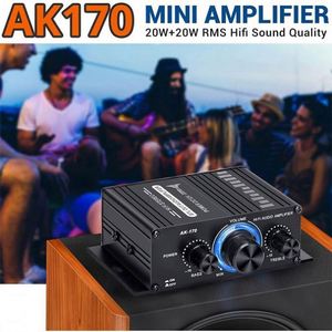 Mini amplificateur audio numérique AK170 20W x 2 HIFI pour voiture, basses puissantes pour home cinéma, club, fête, musique, amplificateur stéréo domestique DC 12V - Product Image 3