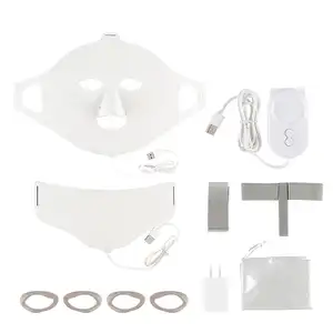 2024 Silicon Led Mask 7 Led Color Light Home Use Skin Care Facial Mask Upgrade Version Facie And Neck Lifting Firming