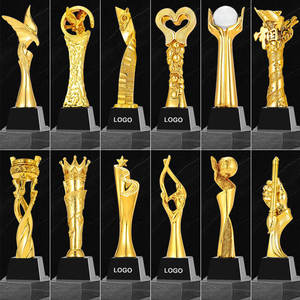 Trophées en résine dorée personnalisés avec logo <span class=keywords><strong>sur</strong></span> mesure, design artistique peint, pour des réalisations exceptionnelles - Product Image 2