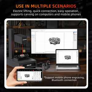 DAJA S5 20W portatile Wifi connessione banca Lazer stampante per carte di credito in metallo incisore legno <span class=keywords><strong>Mr</strong></span>. Intaglio macchina per incisione Laser - Product Image 5