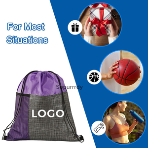 Mochilas con Cordón de Poliéster y Nailon Promocionales con Logotipo Personalizado, Bolsa de Regalo con Cordón de Poliéster 210D, Bolsa Deportiva - Product Image 3