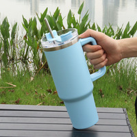 Thermos en acier inoxydable 304 de 40 oz avec paille isolée, moderne, pour la maison, la salle de sport, la chartreuse, le café, 1200 ml, gobelet à crème glacée