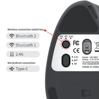 Mouse Vertikal Isi Ulang Ergonomis Optik Tri Mode Nirkabel untuk Komputer Desktop Laptop