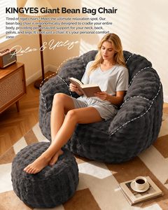 Cómodo Sillón Puff Gigante, Sillón Puff Esponjoso con Reposabrazos, Sillón Puff de Espuma Viscoelástica para Adultos, Dormitorio, Sala de Estar - Product Image 3