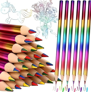 Coffrets de crayons à dessin colorés personnalisés OEM, <span class=keywords><strong>4</strong></span> <span class=keywords><strong>couleurs</strong></span>, crayons de couleur en bois à mine arc-en-ciel - Product Image 3