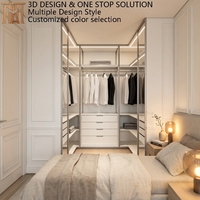 Muebles de Dormitorio Principal Modernos de Lujo en Melamina, Juego Personalizable, Combinado con Tiras de Luz LED para Toda la Casa, Armario