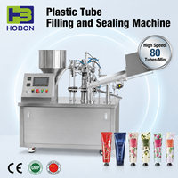 Machine de remplissage semi-automatique Hebo pour bouteilles en plastique et tubes en aluminium, pour liquides et crèmes