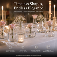 Ensemble de 8 vases en verre transparent de qualité supérieure, sans plomb, mini vases en cristal de luxe pour la décoration de la maison et les mariages