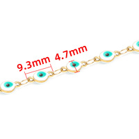 Cadena de eslabones de acero inoxidable con baño de oro PVD de 18K, diseño de ojo turco, cadena de cable de pez para pulseras, collares y accesorios de joyería DIY al por mayor