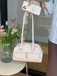 Suede <b>patchwork</b> bucket <b>bag</b>, ladies' large capacity shoulder <b>bag</b>, leather shoulder strap fashion women's <b>bag</b> - Product Image 5