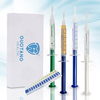 Jeringa profesional de kit de blanqueamiento dental con logotipo personalizado de gel sin Peróxido de oro de 24 quilates