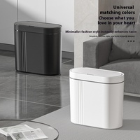 Cubo de Basura Inteligente de Inducción de Diseño Moderno para el Hogar, Gran Capacidad, Sensor Automático, Tapa Abatible, Diseño de Espacio Reducido, Cocina, Baño