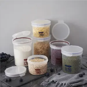 PP-Lebensmittelglas mit Schraubdeckel PET-Kunststoffglas mit Klappdeckel für Küchenbehälter Flasche