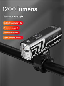 ไฟจักรยาน DELANHUWI 1200 ลูเมนส์ ชาร์จผ่าน USB ได้ มาตรฐานกันน้ำ IPX6 ตัวเรือนอะลูมิเนียม สำหรับการปั่นจักรยานกลางคืน การปั่นจักรยานบนถนน และการเดินทางในเมือง - Product Image 2