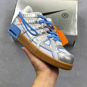 High-quality Designer Shoes off Men Women Casual Sports Sneakers Thick-soled Flat-<b>heeled</b> Commuter Shoes Leather Upper Lace-Up - Product Image 3