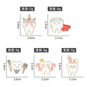 بروش أسنان لطيف من المينا لطبيب الأسنان دبوس معدني لطية صدر السترة العناية بعيادة الأسنان شارة هدية عن طريق الفم لديكور موحد - Product Image 5