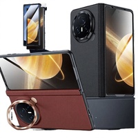 Étui de protection intégral en cuir véritable de luxe avec charnière magnétique et support d'objectif pour Honor Magic V3 5G, avec film de protection d'écran et sac OPP