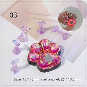 1pcs Magnetic Nail chủ + 5 lời khuyên thực hành đào tạo hiển thị đứng tinh thể chủ sở hữu hợp kim giả hiển thị Kệ dụng cụ làm móng tay - Product Image 4