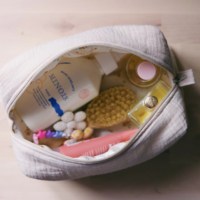 Benutzer definierte Größe Logo Tragbare Reise Make-up Tasche Umwelt freundliche Plain Cotton Gaze Kosmetik tasche mit Stickerei Marke Logo