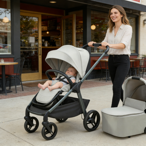 Passeggino di Lusso 2 in 1 con Seduta Reversibile per Neonati e Bambini, Pieghevole con Una Mano, Navicella e Carrozzina da Viaggio - Product Image 1