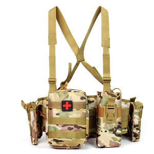 Conjunto de cintura táctica al aire libre, cinturón de caza desmontable resistente al desgaste, MOLLE camuflaje Oxford tela impermeable CS cinturón de entrenamiento - Product Image 6