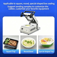 Scelleuse manuelle de comptoir pour bouteilles et barquettes alimentaires, machine de thermoscellage commerciale portable pour sacs en plastique et films d'aluminium, haute précision pour restaurants