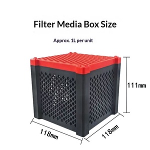 Boîte de stockage de médias filtrants pour aquarium, cube en maille <span class=keywords><strong>creuse</strong></span> avec culture de bactéries pour la purification de l'eau, matériau PP - Product Image 3
