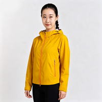 Veste de randonnée pour femme, enduite, coupe-vent, imperméable, respirante, avec fermeture éclair et col montant, pour l'été et l'automne, activités de plein air, OEM