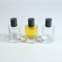 Botol Parfum Kaca Silinder Berkualitas Tinggi, Semprotan Kabut Halus, Wadah Kosong Transparan, Kemasan Kosmetik 30ml 50ml