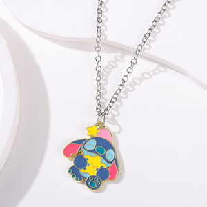 Clásico lindo <span class=keywords><strong>Lilo</strong></span> & <span class=keywords><strong>Stitch</strong></span> collar Anime personaje <span class=keywords><strong>Stitch</strong></span> NeckChain para amigos cumpleaños joyería regalos - Product Image 5