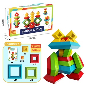 Samtoy Câu Đố Brain Teasers Trò Chơi <span class=keywords><strong>DIY</strong></span> Xây Dựng Gạch Đồ Chơi Tháp Kim Tự Tháp Xếp Chồng Khối <span class=keywords><strong>30Pcs</strong></span> Xây Dựng Khối Gạch Cho Bé Kid - Product Image 1