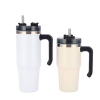 Mug de voyage en acier inoxydable 40 OZ, fabricant de gobelets isothermes, mug à café sous vide à double isolation avec paille et poignée