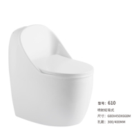 Ensemble de cuvette de toilette en forme d'oeuf Junior Egg Toilette Siphon-jet Placard d'eau Monté au sol