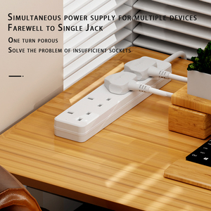 UK Standard BS1363 Socket Convenient Wiring Any Length at Home 850 Degree PP Cover Indicator Light <strong>Tabletop</strong> AC Extension Lead - Product Image 4